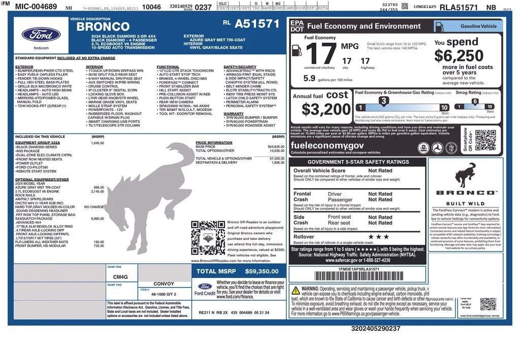 ford bronco 2-door 2024 1FMDE1AP5RLA51571 image ford bronco 2-door 2024 1FMDE1AP5RLA51571 image